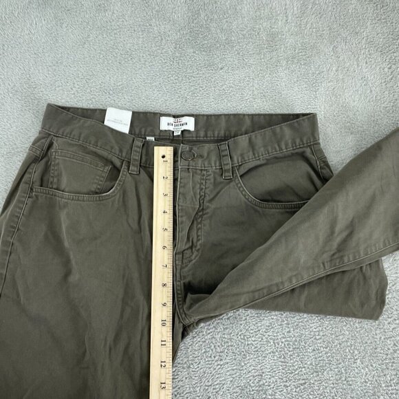 Ben Sherman Mens Olive Chino Pants W32 L32 Cotton & Spandex 0901 - Picture 5 of 10